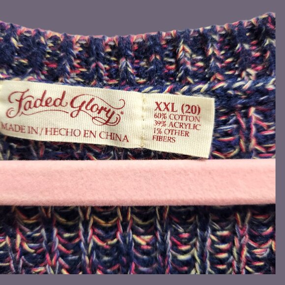 Purple Knitted Plus Size Women Sweater - Picture 3 of 5